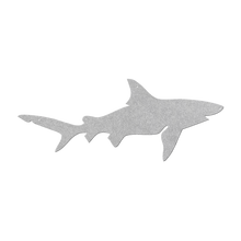 Load image into Gallery viewer, Shark_Metal_Sign_Silver_Transparent_Mockup.png