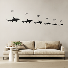 Load image into Gallery viewer, Shark_Metal_Sign_Size_Options_Mockup.png