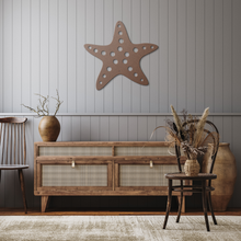 Load image into Gallery viewer, Starfish_Metal_Sign_Copper_Rustic_Hallway_Mockup.png
