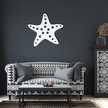 Load image into Gallery viewer, Starfish_Metal_Sign_White_Dark_Living_Room_Mockup.png