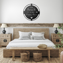 Load image into Gallery viewer, The_Beach_Is_My_Happy_Place_Black_Farmhouse_Bedroom_Mockup.png