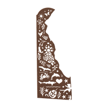 Load image into Gallery viewer, We_Love_Delaware_Metal_Sign_Copper_Transparent_Mockup.png
