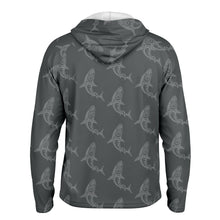 Load image into Gallery viewer, Let’s Beach It Sea Life Collection Unisex Long Sleeve Performance Hoodie (Shark)