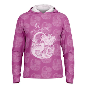 Let’s Beach It Sea Life Collection Unisex Long Sleeve Performance Hoodie (Mermaid)