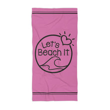 Load image into Gallery viewer, Let&#39; Beach It Large Beach Towel Pink
