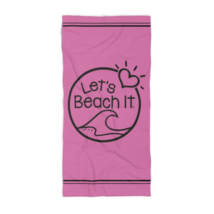 Let' Beach It Large Beach Towel Pink