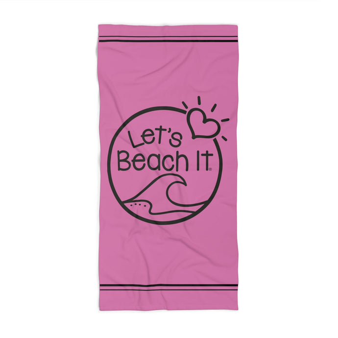 Let' Beach It Large Beach Towel Pink