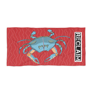 Reclaim Crab Beach Towel- Vintage Red