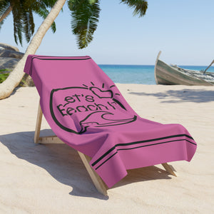 Let' Beach It Large Beach Towel Pink