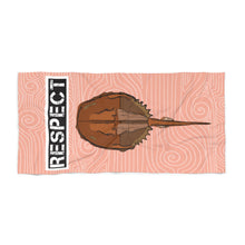 Load image into Gallery viewer, Respect Horse Shoe Crab Beach Towel- Coral
