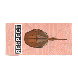 Respect Horse Shoe Crab Beach Towel- Coral