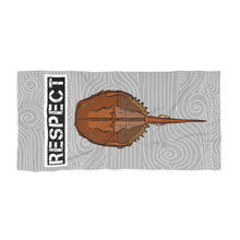 Load image into Gallery viewer, Respect Horse Shoe Crab Beach Towel- Grey
