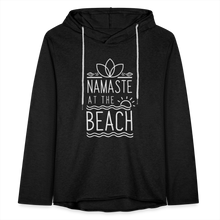 Load image into Gallery viewer, Namaste At The Beach Unisex Lightweight Terry Hoodie - charcoal grey
