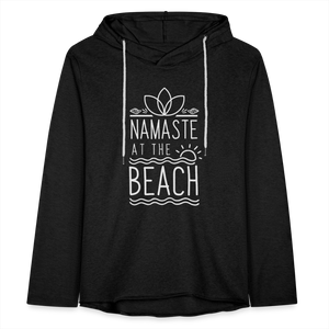 Namaste At The Beach Unisex Lightweight Terry Hoodie - charcoal grey