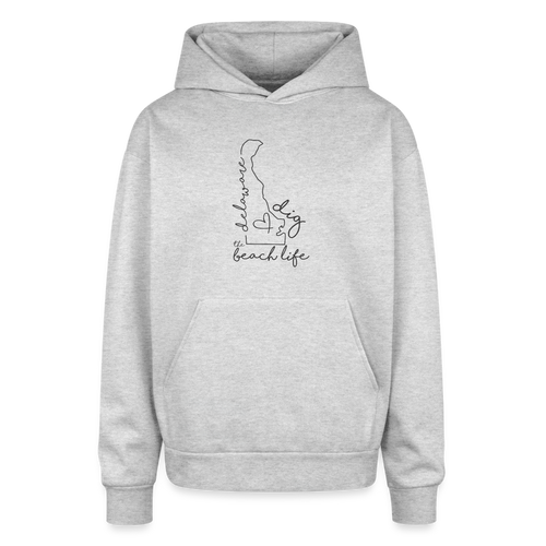 Dig The Beach Life Oversized Hooded Sweatshirt - heather grey