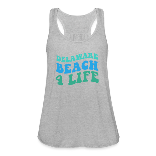 Delaware Beach 4 Life Women's Flowy Tank Top - heather gray