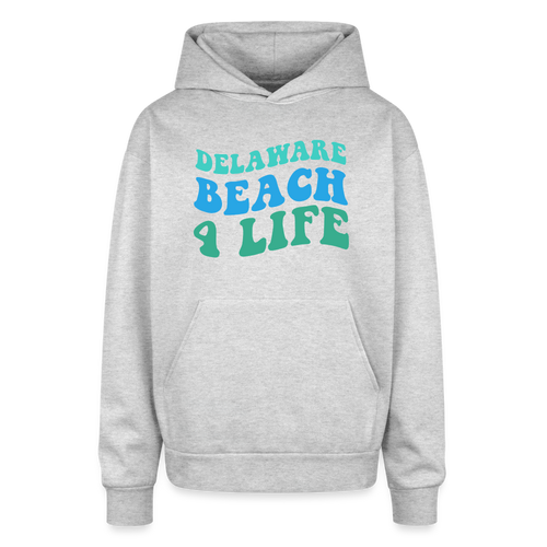 Delaware Beach 4 Life Oversized Hooded Sweatshirt - heather grey