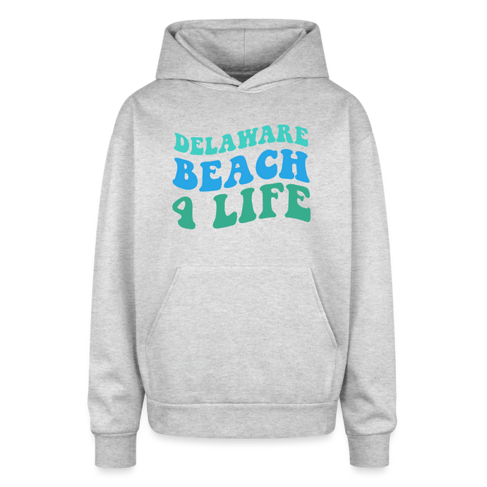 Delaware Beach 4 Life Oversized Hooded Sweatshirt - heather grey