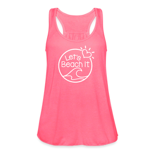 Let's Beach It Women's Flowy Tank Top - neon pink