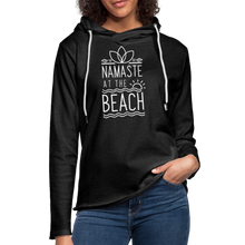 Load image into Gallery viewer, Namaste At The Beach Unisex Lightweight Terry Hoodie - charcoal grey
