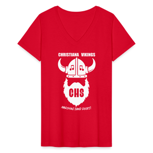 Vikings Women's V-Neck T-Shirt - red