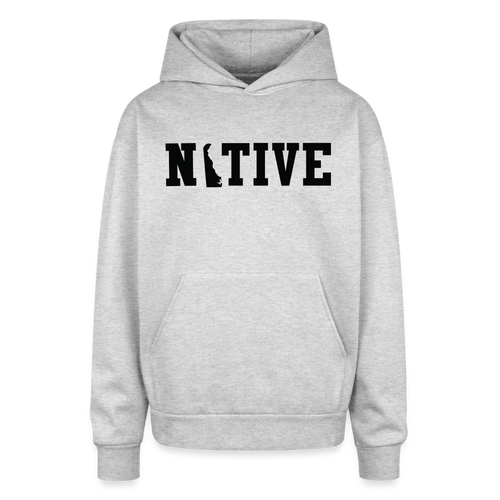 Delaware Native Oversized Hooded Sweatshirt - heather grey