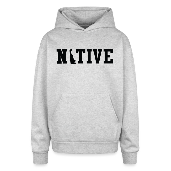 Delaware Native Oversized Hooded Sweatshirt - heather grey