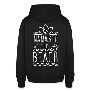 Namaste At The Beach Oversized Hooded Sweatshirt - black