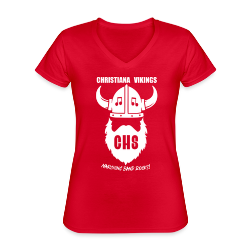 Vikings Women's V-Neck T-Shirt - red