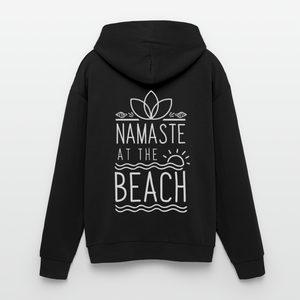 Namaste At The Beach Oversized Hooded Sweatshirt - black