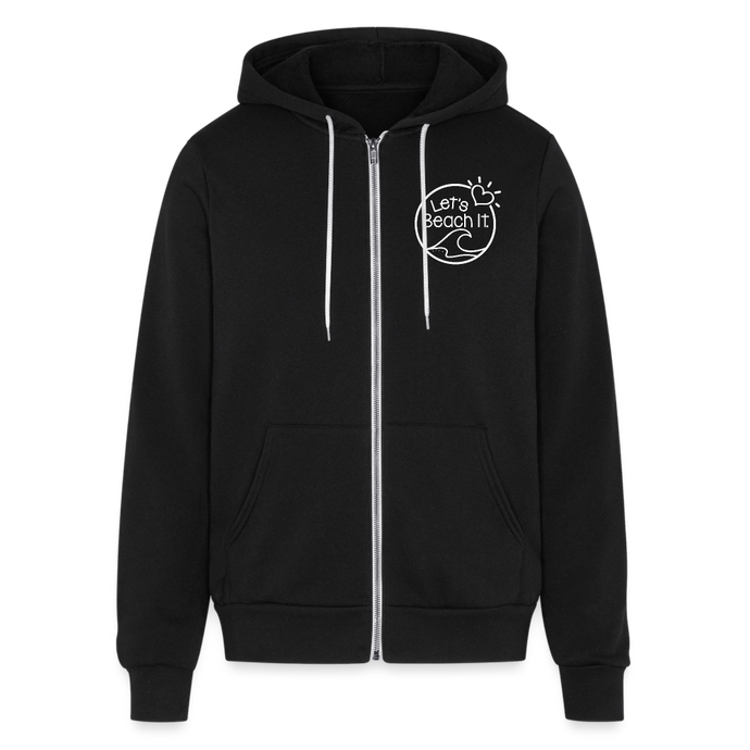 Namaste At The Beach Unisex Full Zip Hoodie - black