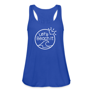 Let's Beach It Women's Flowy Tank Top - royal blue