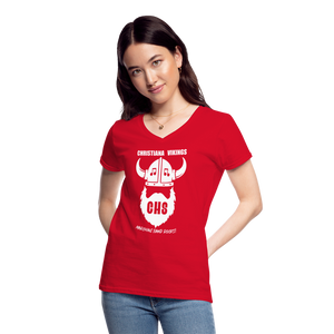 Vikings Women's V-Neck T-Shirt - red