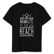 Load image into Gallery viewer, Namaste At The Beach Kids&#39; T-Shirt - black
