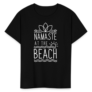 Namaste At The Beach Kids' T-Shirt - black