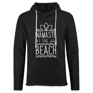 Namaste At The Beach Unisex Lightweight Terry Hoodie - charcoal grey