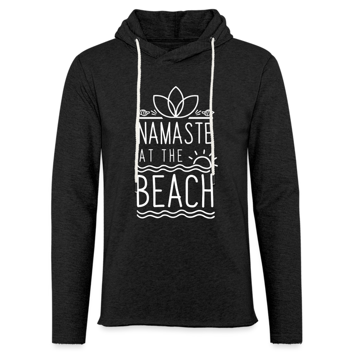 Namaste At The Beach Unisex Lightweight Terry Hoodie - charcoal grey