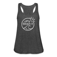 Load image into Gallery viewer, Let&#39;s Beach It Women&#39;s Flowy Tank Top - deep heather
