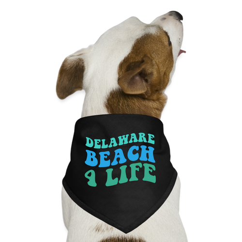 Delaware Beach 4 Life Dog Bandana - black