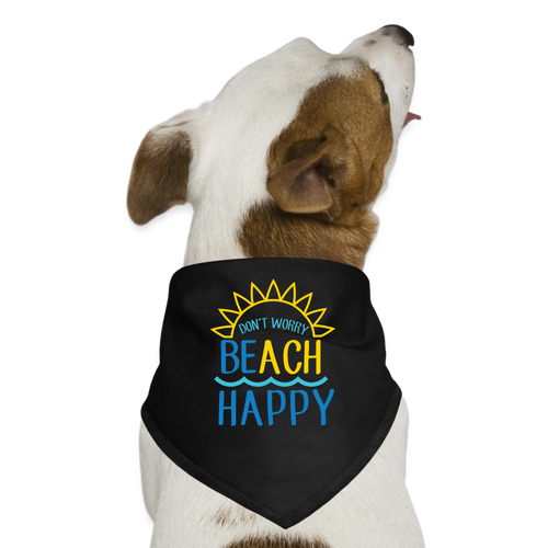 Don't Worry Beach Happy Dog Bandana - black