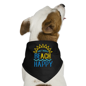 Don't Worry Beach Happy Dog Bandana - black