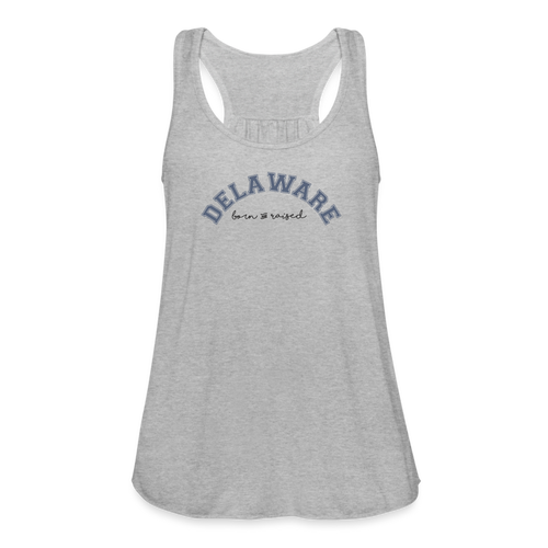Delaware Born And Raised Women's Flowy Tank Top - heather gray