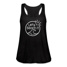 Load image into Gallery viewer, Let&#39;s Beach It Women&#39;s Flowy Tank Top - black
