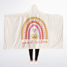 Load image into Gallery viewer, Good Vibes Large Hooded Blanket Micro Fleece
