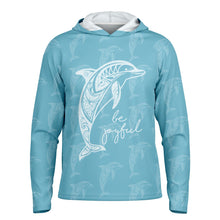 Load image into Gallery viewer, Let’s Beach It Sea Life Collection Unisex Long Sleeve Performance Hoodie (Dolphin)
