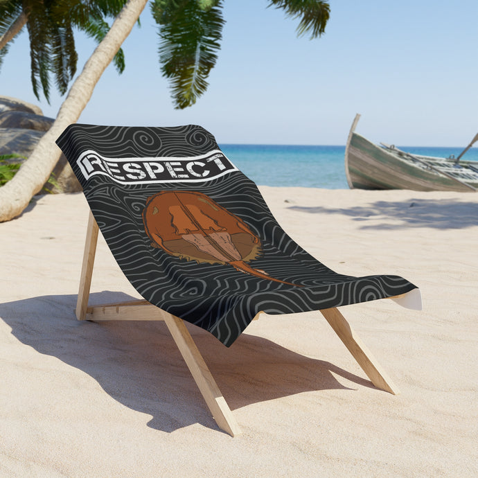 Respect Horse Shoe Crab Beach Towel Black