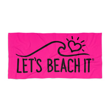 Load image into Gallery viewer, Let&#39;s Beach It Beach Towel- Hot Pink
