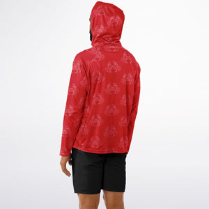 Let’s Beach It Sea Life Collection Unisex Long Sleeve Performance Hoodie (Crab)