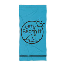 Load image into Gallery viewer, Let&#39; Beach It Blue Large Beach Towel
