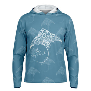 Let’s Beach It Sea Life Collection Unisex Long Sleeve Performance Hoodie (Stingray)